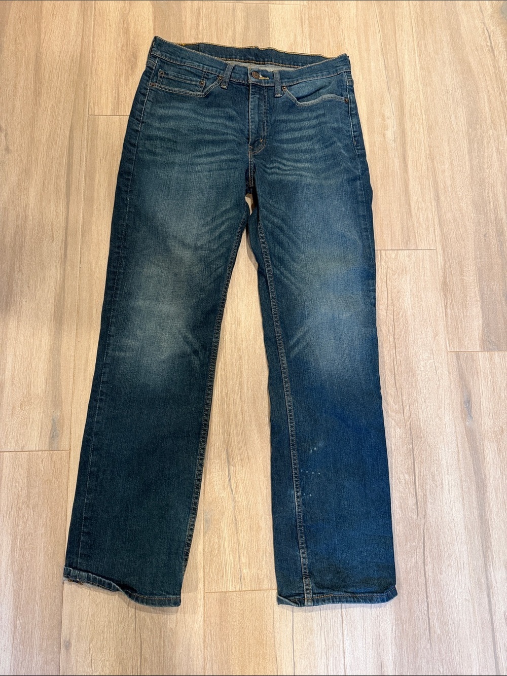 Men's Dark Blue Straight-Leg Jeans